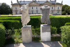 Italienischer Künstler, Skulptur des Apollo Torso, 1980, Stein