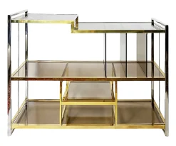 Italienischer Konsolentisch aus Chrom & Glas von Serantoni & Arcangeli, 1970er