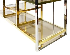 Italienischer Konsolentisch aus Chrom & Glas von Serantoni & Arcangeli, 1970er