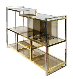Italienischer Konsolentisch aus Chrom & Glas von Serantoni & Arcangeli, 1970er