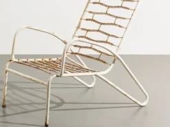 Italienischer Liegestuhl mit Ottomane, 1950er