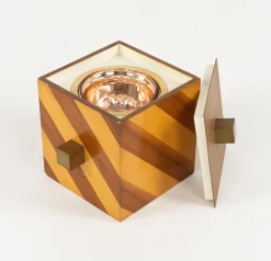 Italienischer Mid-Century Eiskübel aus Holz & Messing, 1960er