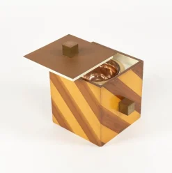 Italienischer Mid-Century Eiskübel aus Holz & Messing, 1960er