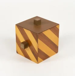 Italienischer Mid-Century Eiskübel aus Holz & Messing, 1960er