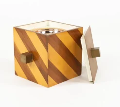 Italienischer Mid-Century Eiskübel aus Holz & Messing, 1960er
