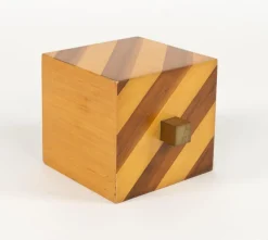 Italienischer Mid-Century Eiskübel aus Holz & Messing, 1960er