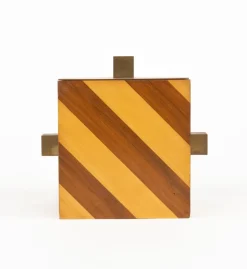 Italienischer Mid-Century Eiskübel aus Holz & Messing, 1960er