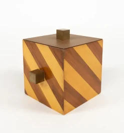 Italienischer Mid-Century Eiskübel aus Holz & Messing, 1960er