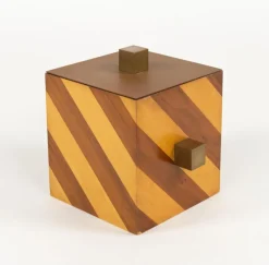 Italienischer Mid-Century Eiskübel aus Holz & Messing, 1960er