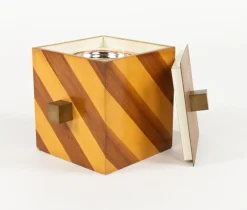 Italienischer Mid-Century Eiskübel aus Holz & Messing, 1960er
