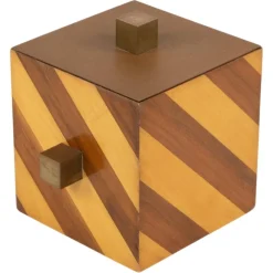 Italienischer Mid-Century Eiskübel aus Holz & Messing, 1960er