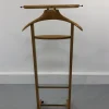 Italienischer Mid-Century Garderobenständer aus Buche & Messing von Fratelli Reguitti, 1950er