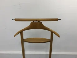Italienischer Mid-Century Garderobenständer aus Buche & Messing von Fratelli Reguitti, 1950er