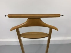 Italienischer Mid-Century Garderobenständer aus Buche & Messing von Fratelli Reguitti, 1950er
