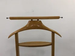Italienischer Mid-Century Garderobenständer aus Buche & Messing von Fratelli Reguitti, 1950er