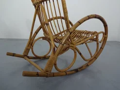 Italienischer Mid-Century Schaukelstuhl aus Bambus, 1950er