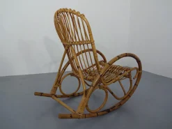 Italienischer Mid-Century Schaukelstuhl aus Bambus, 1950er
