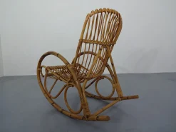 Italienischer Mid-Century Schaukelstuhl aus Bambus, 1950er