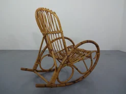 Italienischer Mid-Century Schaukelstuhl aus Bambus, 1950er