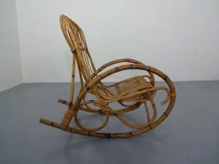 Italienischer Mid-Century Schaukelstuhl aus Bambus, 1950er