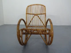 Italienischer Mid-Century Schaukelstuhl aus Bambus, 1950er