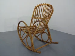 Italienischer Mid-Century Schaukelstuhl aus Bambus, 1950er