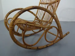 Italienischer Mid-Century Schaukelstuhl aus Bambus, 1950er
