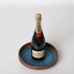 Italienischer Mid-Century Tafelaufsatz aus blauer Keramik von Aldo Londi für Bitossi, 1960er