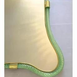 Italienischer Murano Glas Spiegel in Grau von Simoeng
