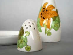 Italienischer Töpferöl und Essig & Salz & Pfeffer Behälter von Ernestine, 1950er, 5er Set