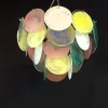 Italienischer Vintage Alabaster Murano Glasscheiben Kronleuchter, 1981