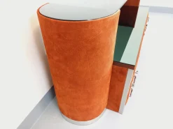 Italienischer Vintage Frisiertisch aus Wildleder & Samt, 1970er