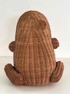 Italienischer Vintage Froschkorb aus Rattan, 1980er