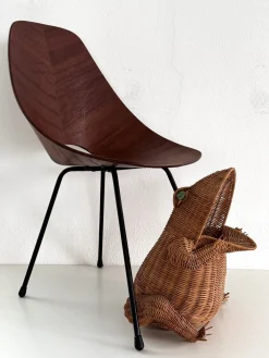 Italienischer Vintage Froschkorb aus Rattan, 1980er