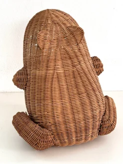 Italienischer Vintage Froschkorb aus Rattan, 1980er