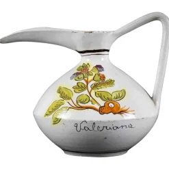 Italienischer Vintage Keramikkrug mit Blumen-Motiven von Deruta, 1970er