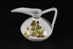 Italienischer Vintage Keramikkrug mit Blumen-Motiven von Deruta, 1970er