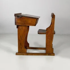 Italienischer Vintage Schreibtisch aus Holz & Keramik Tintenfass, 1930er