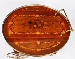 Italienischer Vintage Sorrento Servierwagen mit Intarsien, 1960