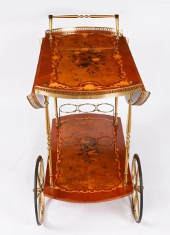 Italienischer Vintage Sorrento Servierwagen mit Intarsien, 1960