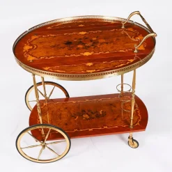 Italienischer Vintage Sorrento Servierwagen mit Intarsien, 1960