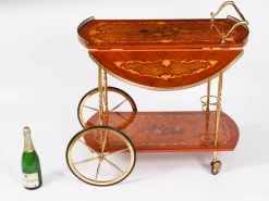 Italienischer Vintage Sorrento Servierwagen mit Intarsien, 1960