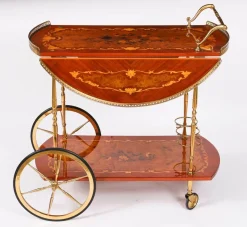 Italienischer Vintage Sorrento Servierwagen mit Intarsien, 1960