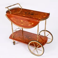 Italienischer Vintage Sorrento Servierwagen mit Intarsien, 1960