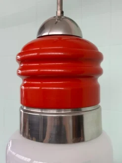 Italienischer Vintage Space Age Kronleuchter aus Glas & Metall von Mazzega, 1970er