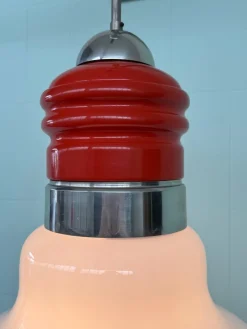 Italienischer Vintage Space Age Kronleuchter aus Glas & Metall von Mazzega, 1970er
