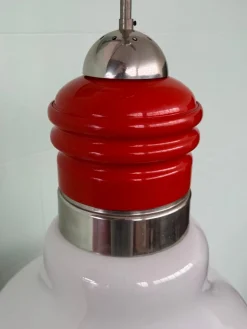 Italienischer Vintage Space Age Kronleuchter aus Glas & Metall von Mazzega, 1970er