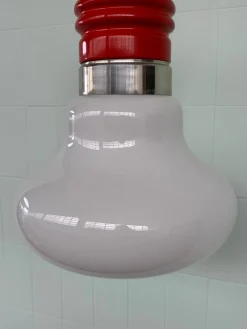 Italienischer Vintage Space Age Kronleuchter aus Glas & Metall von Mazzega, 1970er