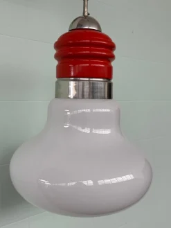 Italienischer Vintage Space Age Kronleuchter aus Glas & Metall von Mazzega, 1970er
