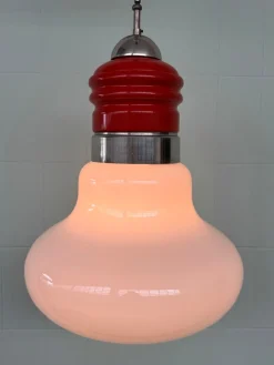 Italienischer Vintage Space Age Kronleuchter aus Glas & Metall von Mazzega, 1970er